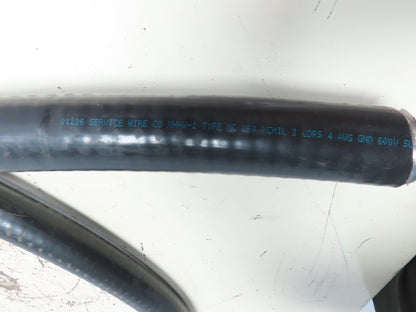 Service Wire Co  XHHW-2 Type MC 250 KCMIL 3 CDRS 4 AWG GND 600V LSZH Jacket 9.5'