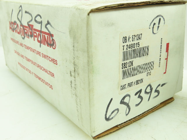 Asco SB21DK Tri Point Pressure/Temp Switch 125/250VAC & DC Pos Indicator 3/4"NPT