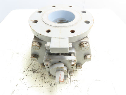NGK 150-4 Ceramic Lined Chemical Plug Valve 4" Flanged 150# Corrosion Resistant