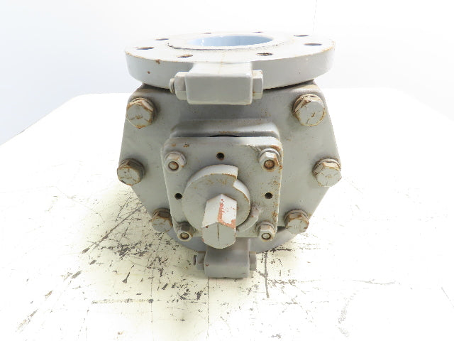 NGK 150-4 Ceramic Lined Chemical Plug Valve 4" Flanged 150# Corrosion Resistant