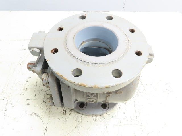 NGK 150-4 Ceramic Lined Chemical Plug Valve 4" Flanged 150# Corrosion Resistant