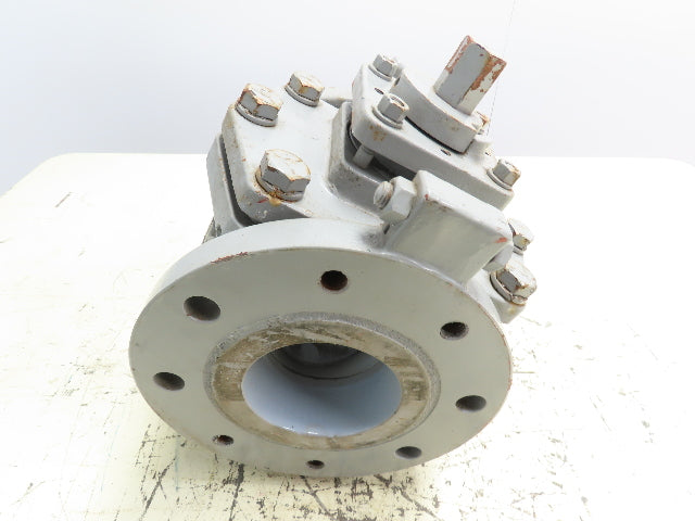 NGK 150-4 Ceramic Lined Chemical Plug Valve 4" Flanged 150# Corrosion Resistant