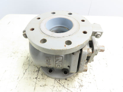 NGK 150-4 Ceramic Lined Chemical Plug Valve 4" Flanged 150# Corrosion Resistant