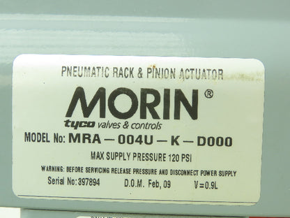 Morin MRA-004U-K-D000 Pneumatic Actuator 1" Butterfly Solenoid Valve Assembly