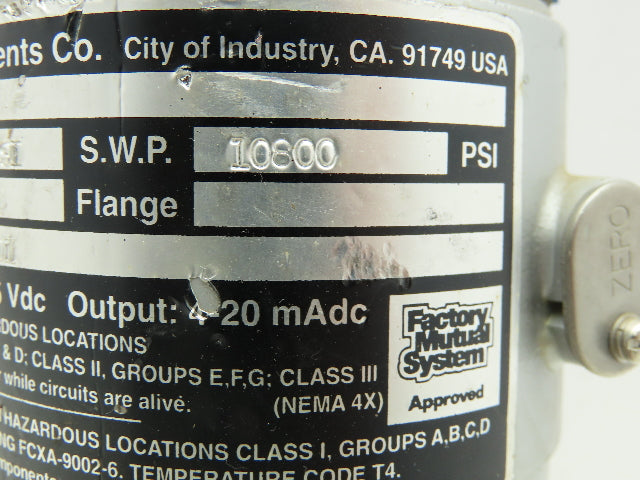 ITT Barton FHGG Flow Control Transmitter 0-7000PSI Type GP 11-45VDC