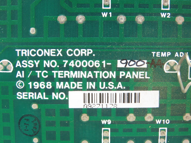 Triconex 7400061-900-A4 AI / TC Termination Panel PLC Circuit Board 2560-9