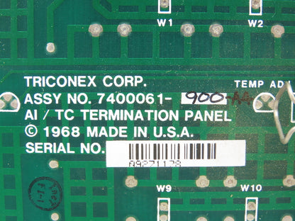 Triconex 7400061-900-A4 AI / TC Termination Panel PLC Circuit Board 2560-9