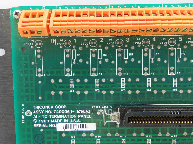 Triconex 7400061-900-A4 AI / TC Termination Panel PLC Circuit Board 2560-9