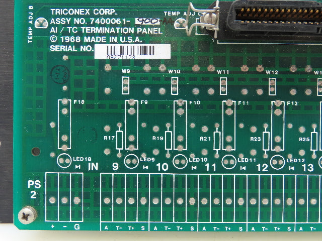 Triconex 7400061-900-A4 AI / TC Termination Panel PLC Circuit Board 2560-9