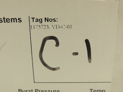 BS&B Safety Systems 1175723,VD -C-01 Rupture Disk 6" Type RLS 150 psi(G) @ 640°F