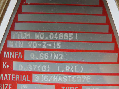 BS&B Safety Systems 048851 BIN VD-Z-15 Rupture Disk 1" Type SKR 211 PSIG @ 72°F