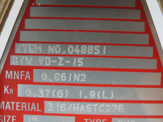 BS&B Safety Systems 048851 BIN VD-Z-15 Rupture Disk 1" Type SKR 211 PSIG @ 72°F