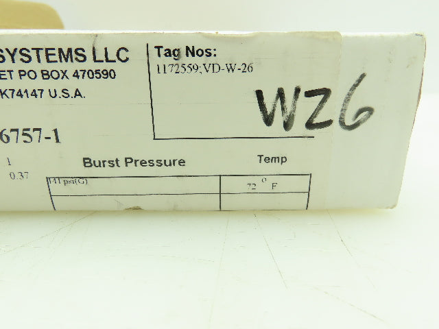 BS&B Safety Systems 1172559;VD-W-26 Rupture Disk 1.5" Type SKR 141 PSIG @ 72°F