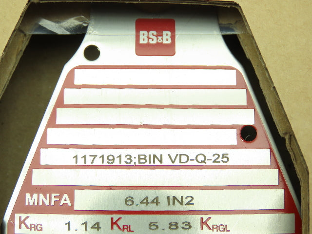 BS&B Safety Systems Rupture Disk 3" Type RLS 68.40 PSIG @ 150°F