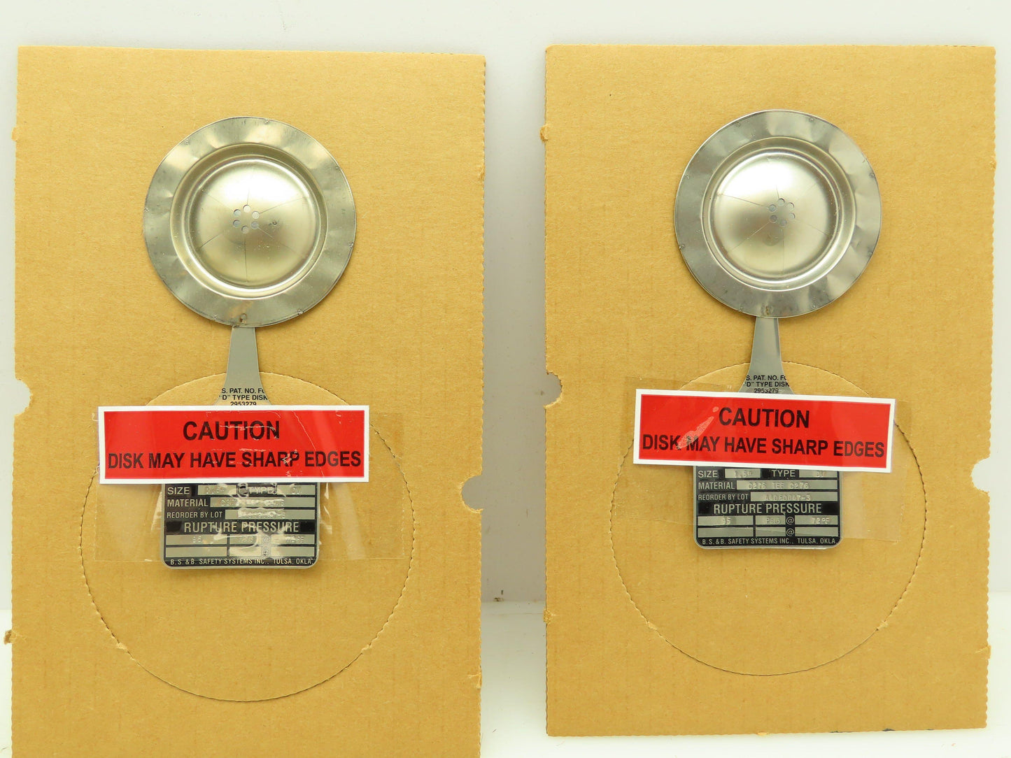BS&B Safety Systems Rupture Disk 1.5" Type DV 95 PSIG @ 72°F