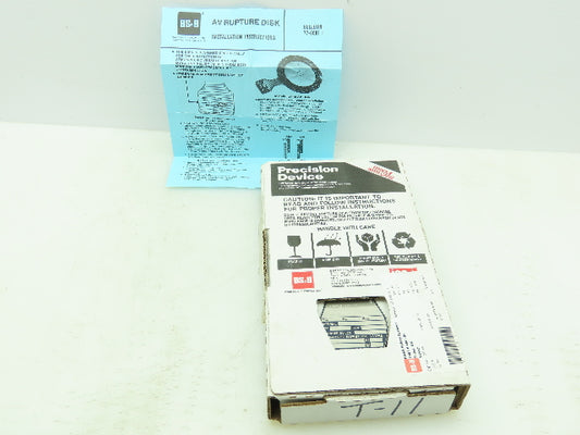 BS&B Safety Systems 1136412 VD-T-11 Rupture Disk 2" Type AV 9 PSID @ 72°F