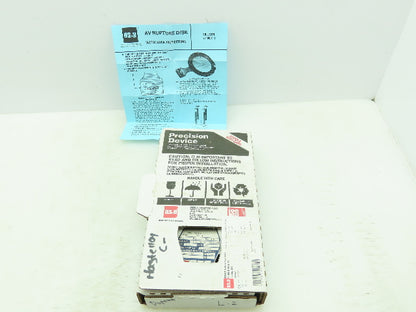 BS&B Safety Systems 1136198; VD-L-02 Rupture Disk 2" Type AV 13.6 PSID @ 72°F