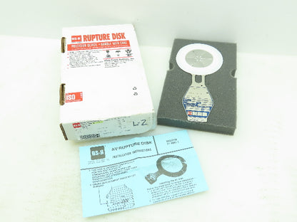 BS&B Safety Systems 17006312-1 Rupture Disk 2" Type AV 12.5 PSID @ 72°F