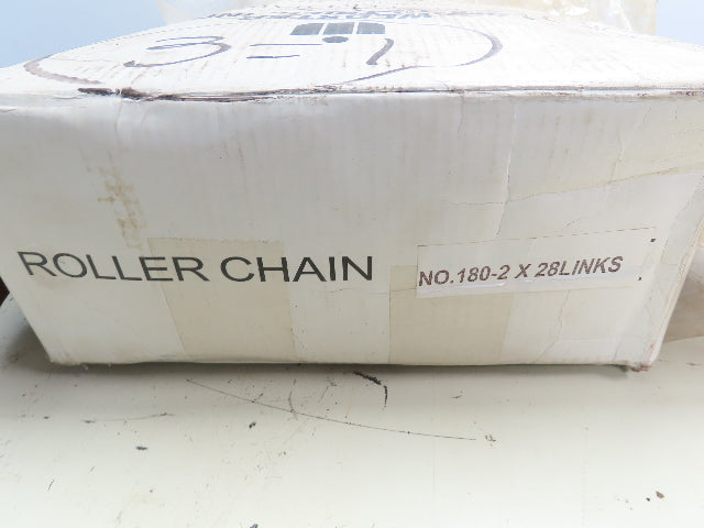Webster 180-2 Two Strand Steel Double Roller Chain #180 Riveted 2-1/4" Pitch 5'