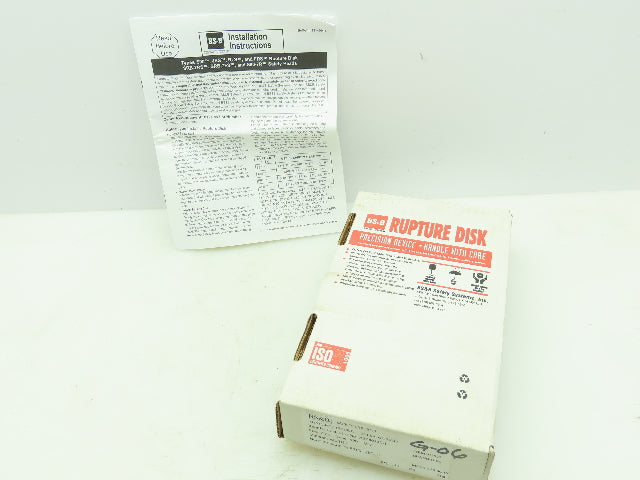 BS&B Safety Systems 015927 BIN:VD-G-06 Rupture Disk 2" Type S90 74 PSIG @ 72°F