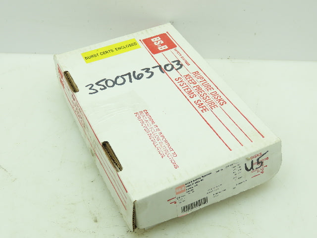 BS&B Safety Systems 1172579,BIN;DV-U-05 Rupture Disk 3" Type DV 15 PSIG @ 150°F