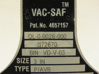 BS&B Safety Systems VAC-SAF Rupture Disk 3" Type P/AVB 2.5-3.5 PSIG @ 72°F