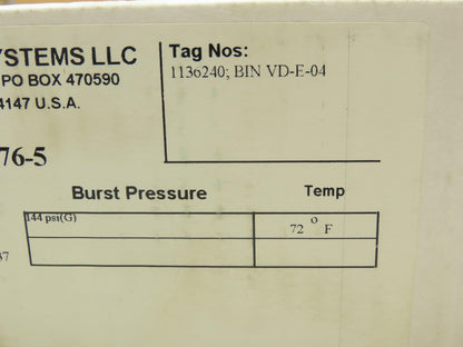 BS&B Safety Systems 1136240:BIN VD-E-04 Rupture Disk 4" Type SKR 144 PSIG @ 72°F