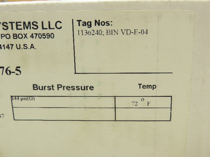 BS&B Safety Systems 1136240:BIN VD-E-04 Rupture Disk 4" Type SKR 144 PSIG @ 72°F