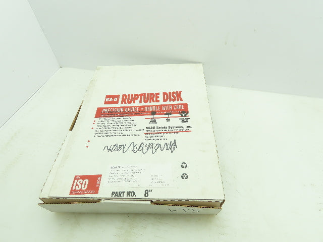 BS&B Safety Systems 013668 BIN:VD-E-13 Rupture Disk 8" Type AV 2.25 PSID @ 72°F