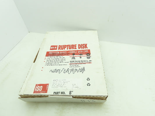 BS&B Safety Systems 013668 BIN:VD-E-13 Rupture Disk 8" Type AV 2.25 PSID @ 72°F
