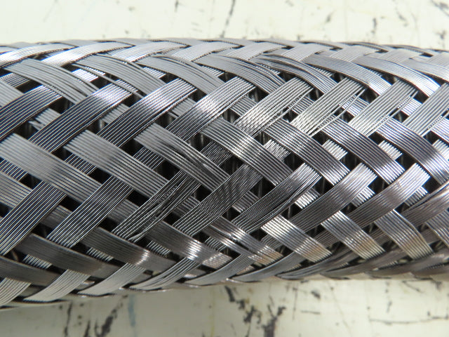 Branham 2" x 48" Stainless 316L SS Braided Flex Hose 2" Flanged x 2" Cam Lock
