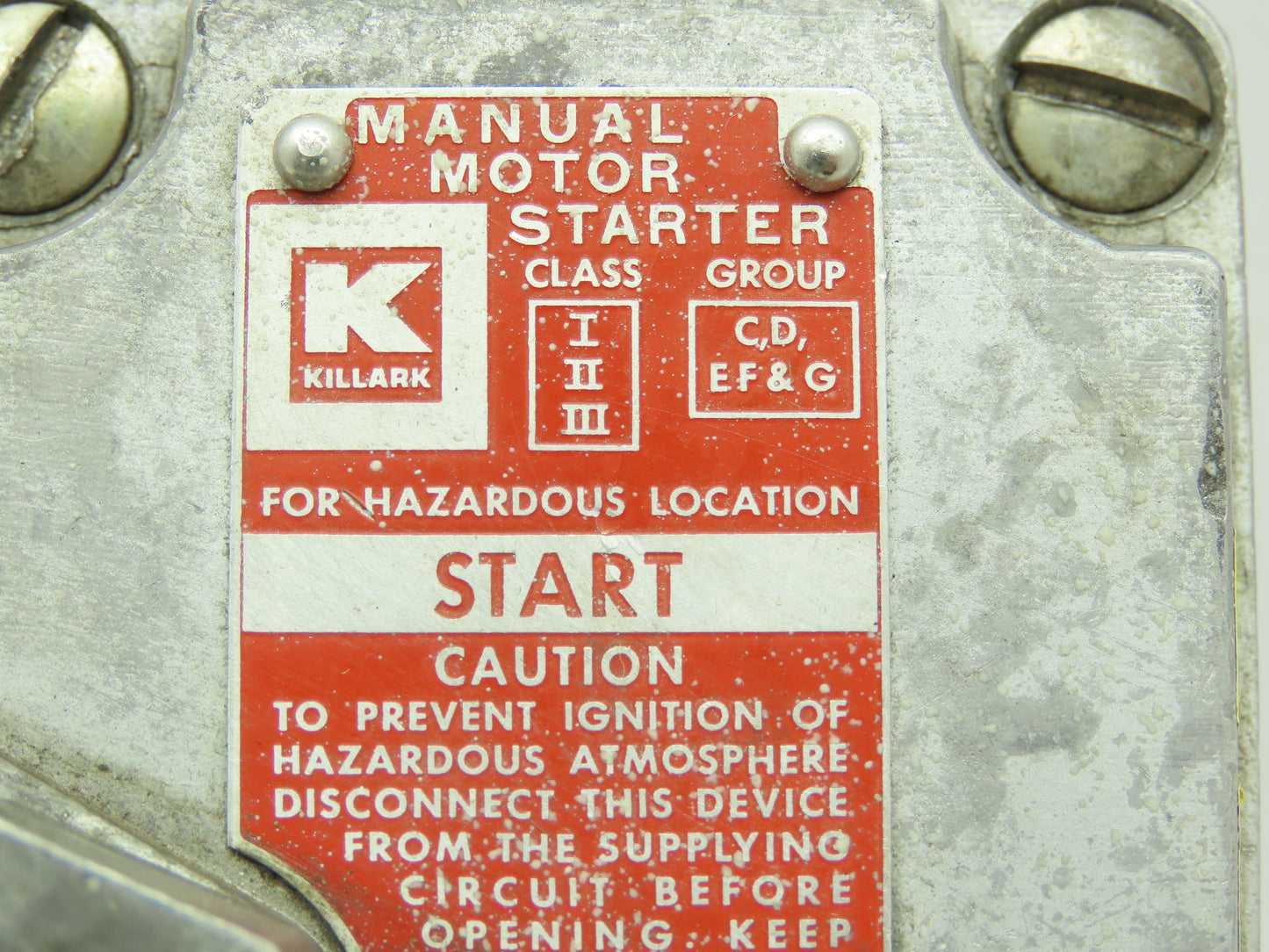 Killark XSS-53 Manual Motor Starter For Hazardous Location 600V 2HP 3-PH 3-Pole