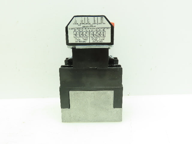 Eaton D26MRD005A1 Type M Relay 4P 10A 120VDC Coil w/.1-180 Sec Timer 0-NO / 0-NC