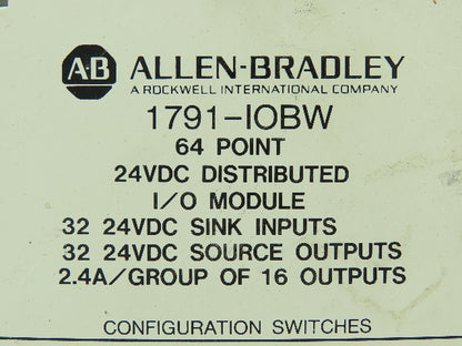 Allen Bradley 1791-IOBW Ser A Programmable Logic Controller 24VDC I/O Module **