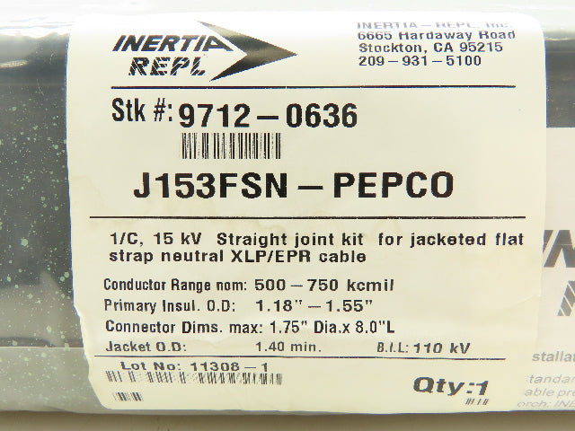 J153FSN Joint Kit  Jacketed Flat Strap Concentric Neutral XLP/EPR Cable 1/C 15kV