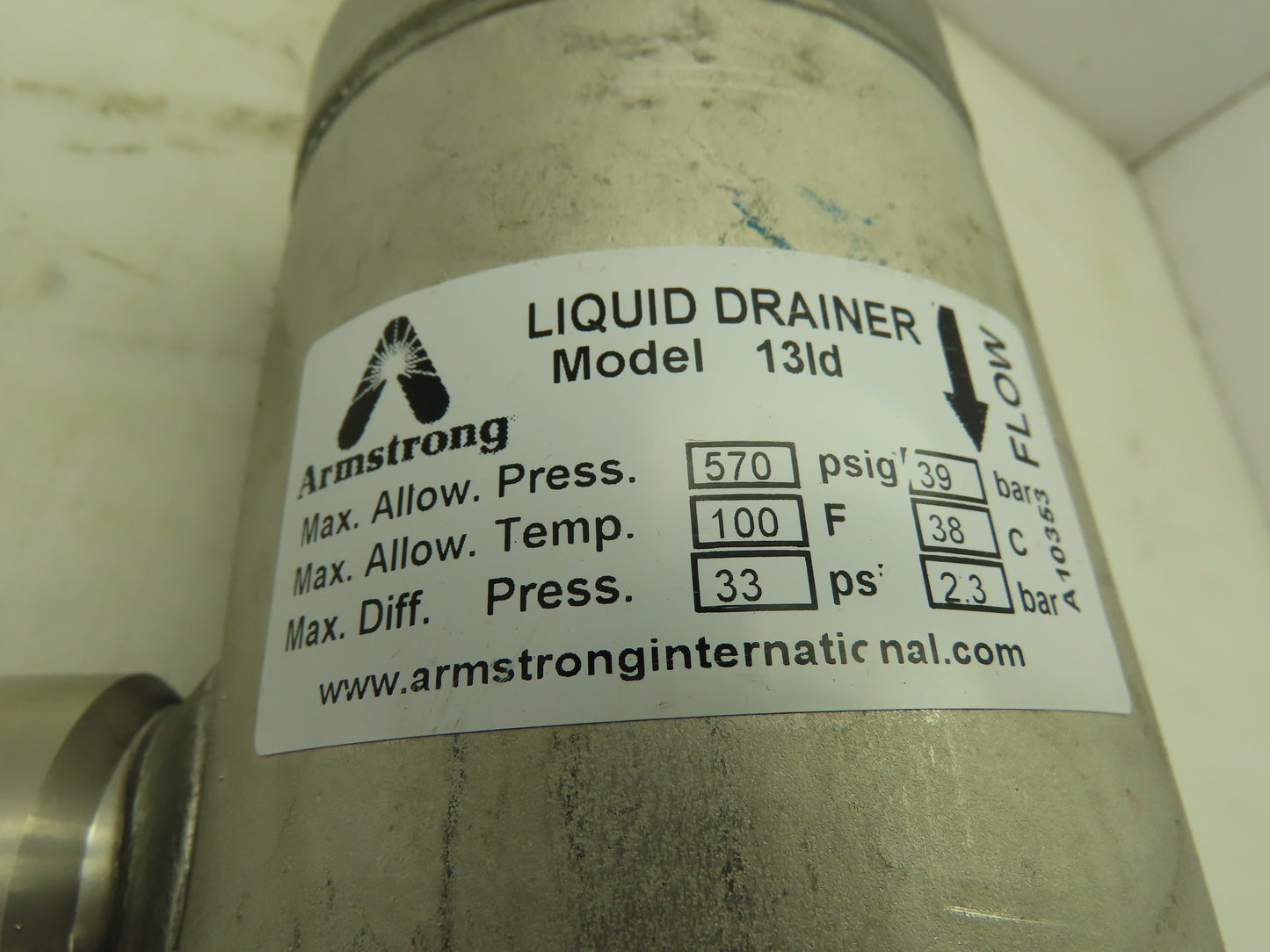 Armstrong Model 13LD SS Liquid Drainer Trap 3/8" Orifice 1"SW 570PSI 100°F