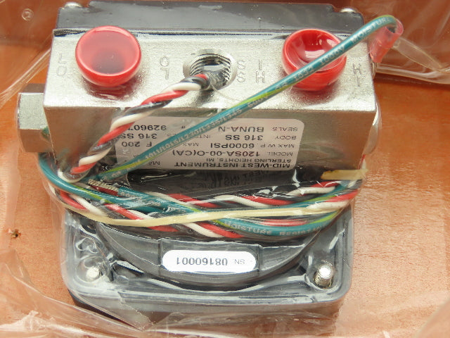Mid-West 120SA-00-O(CA) 316SS Differential Pressure Gauge 6000 PSI 0-700 kPa
