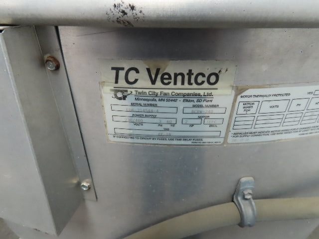 Twin City Fan BCRW-240 Wall Exhaust Belt Drive Fan, Backdraft Damper 2hp Motor