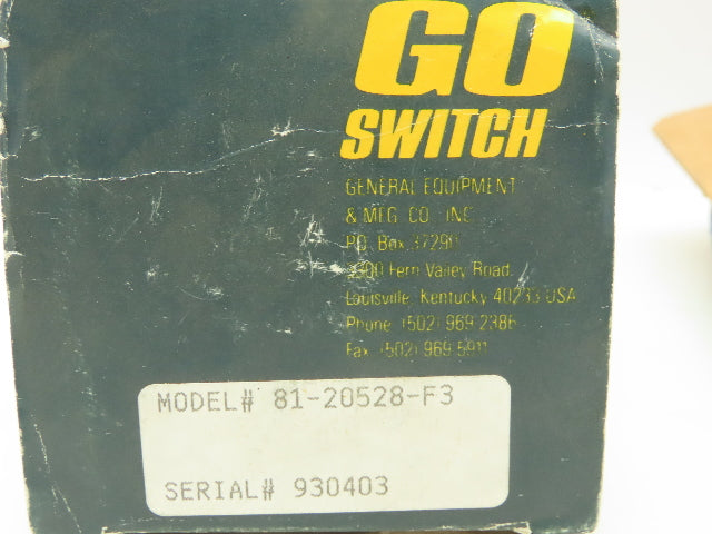 General Equipment GO Proximity Limit Switch DPDT SS Stainless Sensing