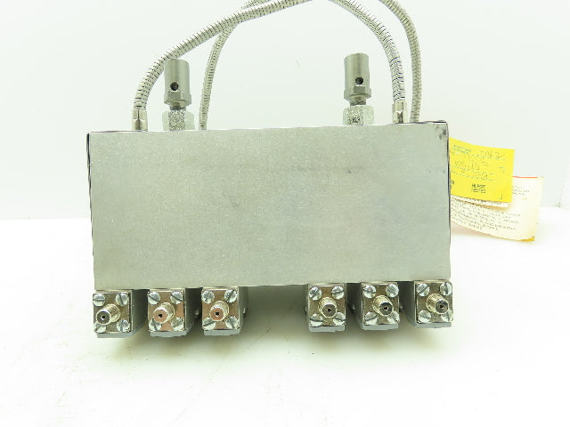 Nordson 1061583 Heater Manifold 240v 1200 Watt with 6 SA14B Hot Melt Gun Modules