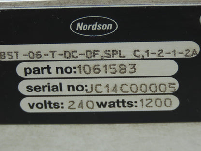 Nordson 1061583 Heater Manifold 240v 1200 Watt with 6 SA14B Hot Melt Gun Modules