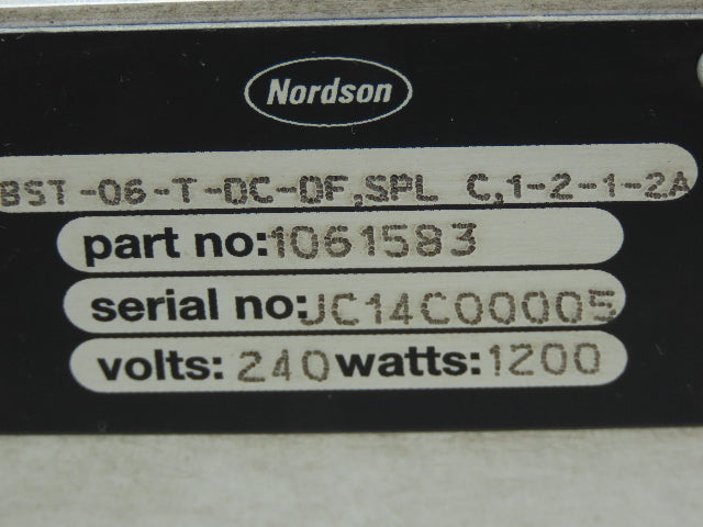 Nordson 1061583 Heater Manifold 240v 1200 Watt with 6 SA14B Hot Melt Gun Modules