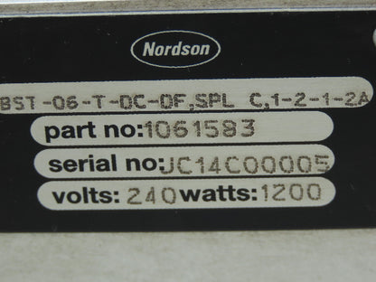 Nordson 1061583 Heater Manifold 240v 1200 Watt with 6 SA14B Hot Melt Gun Modules