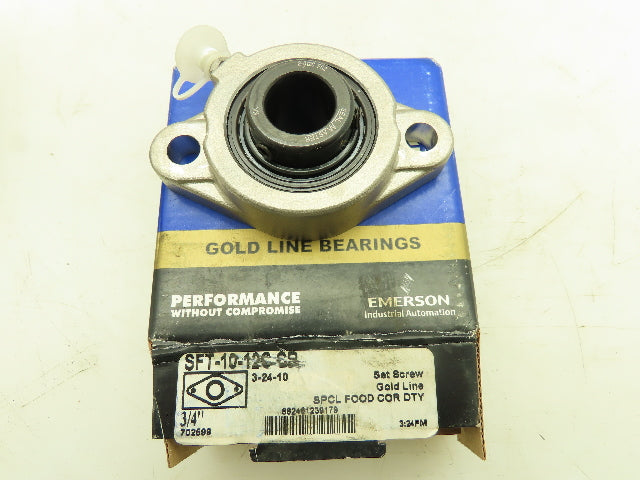 Seal Master SFT-10-12C-CR Flange-Mount Ball Bearing Unit 3/4"B Set Screw Locking