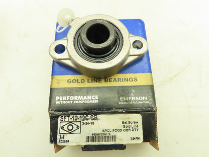 Seal Master SFT-10-12C-CR Flange-Mount Ball Bearing Unit 3/4"B Set Screw Locking