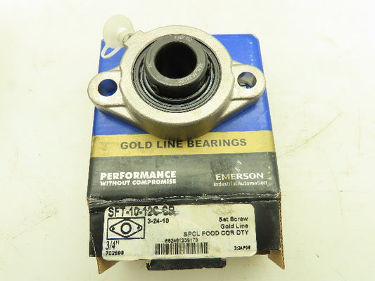 Seal Master SFT-10-12C-CR Flange-Mount Ball Bearing Unit 3/4"B Set Screw Locking