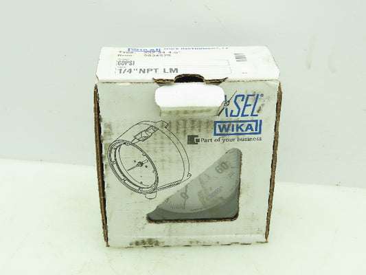 Wika Instrument 232.34 4.5"  9834575 Pressure Gauge 1/4" NPT Lower Mount 60 PSI