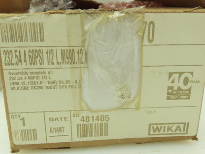 Wika Instrument 232.54 4 60PSI 1/2 L Flanged Process Connection Pressure Gauge