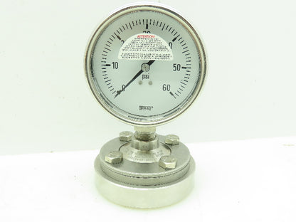 Wika Instrument 232.54 4 60PSI 1/2 L Flanged Process Connection Pressure Gauge