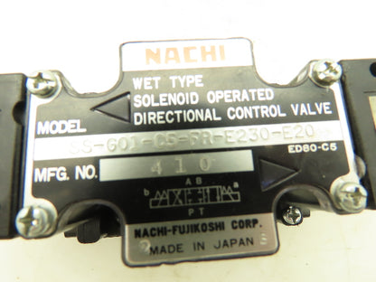 Nachi SS-G01-C5-FR-E230-E20 Wet Type Hydraulic Directional Solenoid Valve E230
